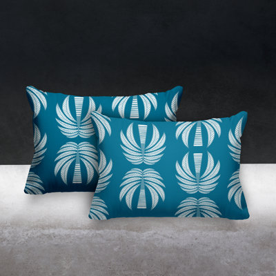 Polyester/Polyester Blend Lumbar Rectangular Indoor/Outdoor Pillow Cover & Insert