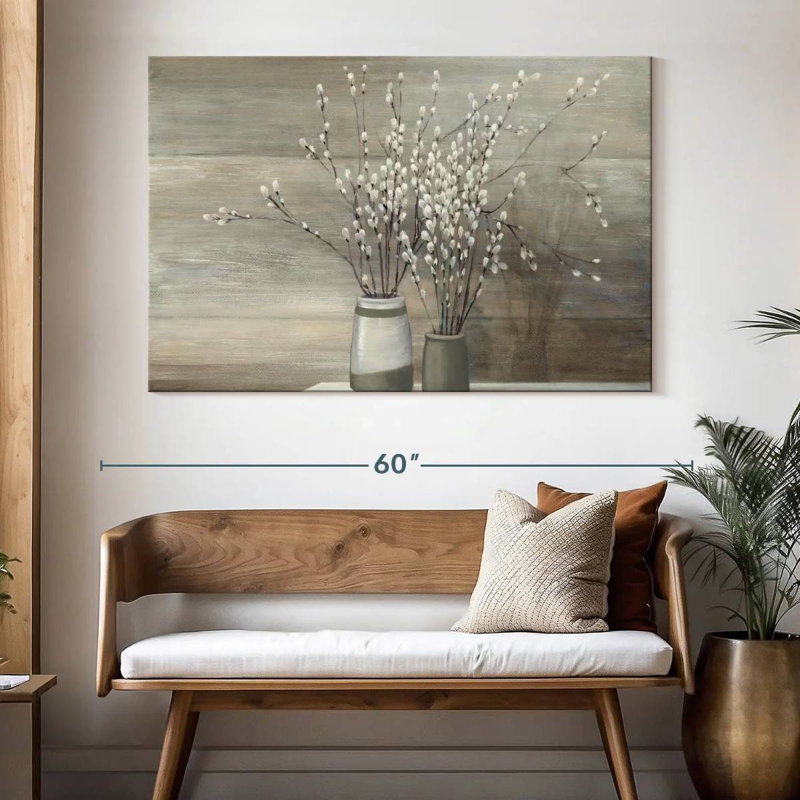 Harnek Willow Still Life Gray Pots I, 34" H x 51" W