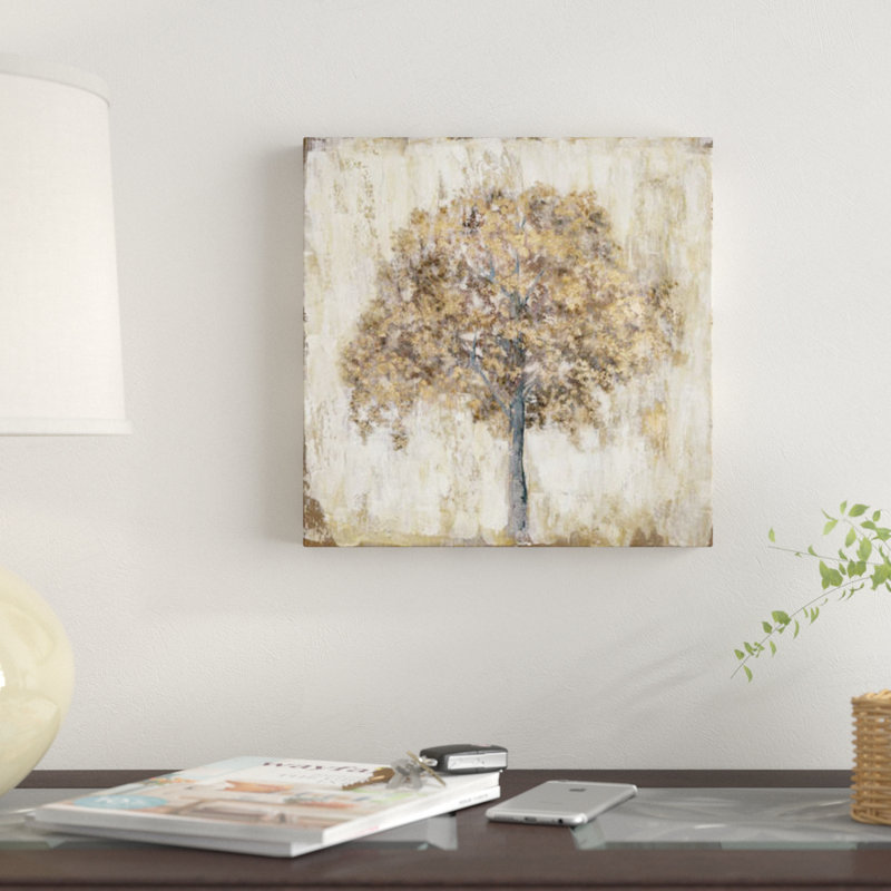 «Venetian Gold Tree», reproduction sur toile, H 48 po x l 48 po x P 1,5 po, Pas de tapis, Toile tendue
