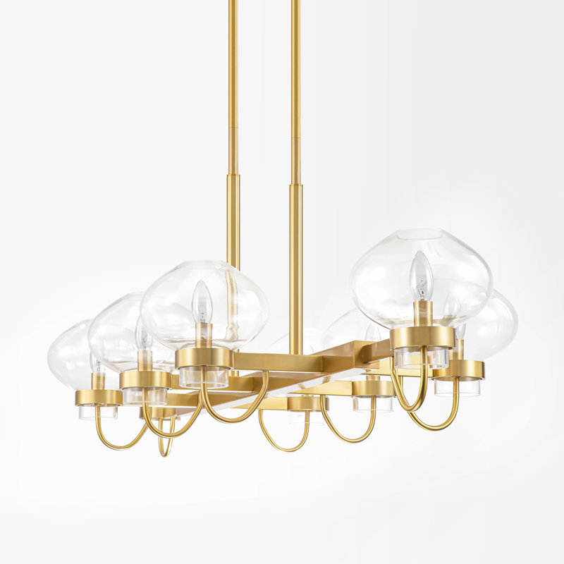 Atkins 8 - Light Dimmable Kitchen Island Modern Linear Chandelier, Gold