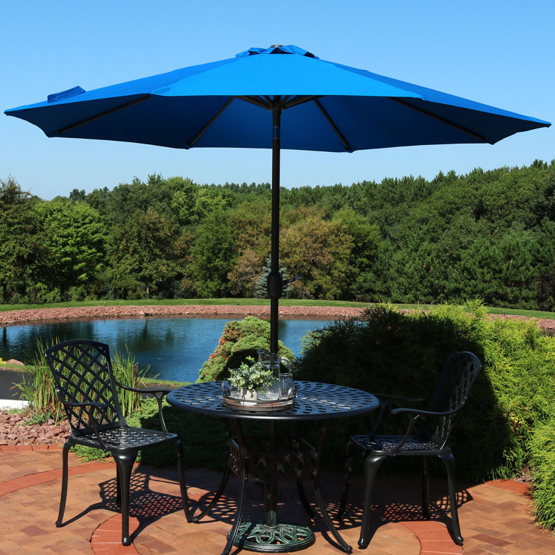Parasol de marché octogonal Caleb - Bleu pacifique, Bleu