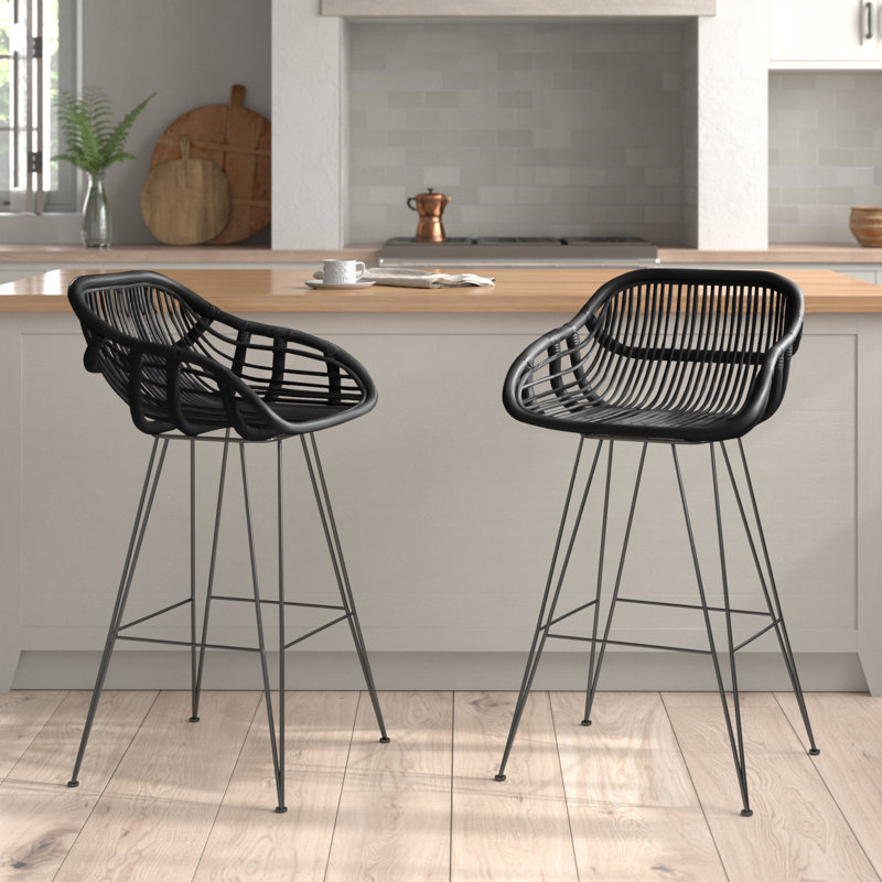 Beaconsfield Counter Stool with Metal Frame, Black