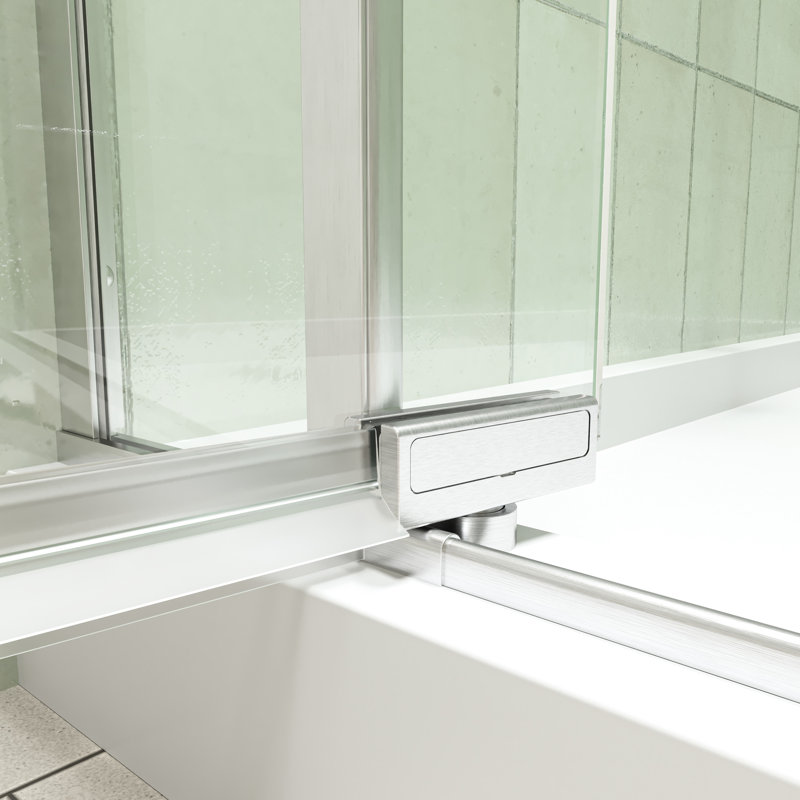 28 - 32"w X 72"h Shower Door, Universal Pivot, Open Outside, 1/4" & 5/16" Tempered Glass, Brushed Nickel Finish, 304 Stainless Steel Hinge, Leak Method, Magnetic Seal, Adjustable Channel, 4"