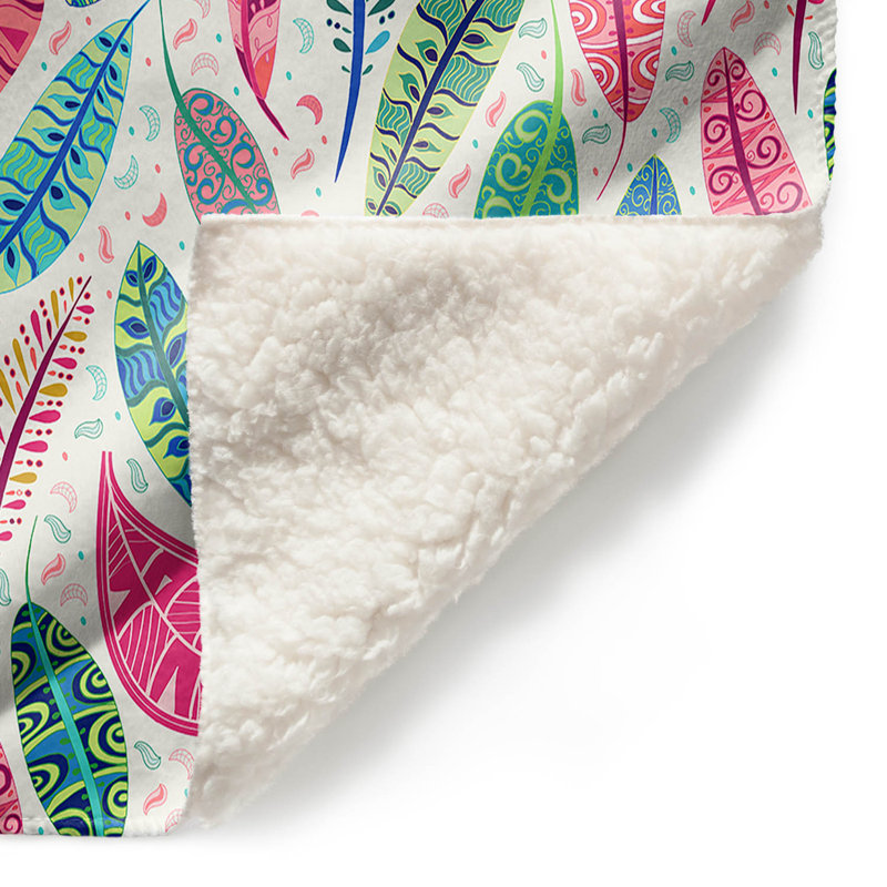 Couverture sherpa doux en plumes colorées, l 51 po x L 60 po