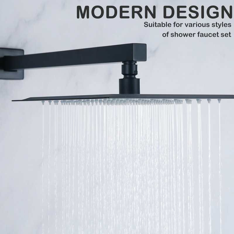 Rain Adjustable Shower Head 2.0 GPM GPM,  Matte Black