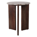 Sagebrook Home 20" Somerset Marble And Wood Accent Table, Multi
