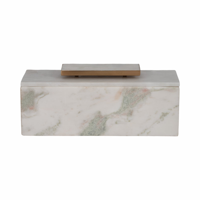 Brayden Studio® 16" Gullens Marble Box, White