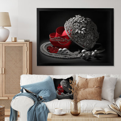 Accessoires Niamia Vintage Glam en rouge et noir IV - reproduction sur toile