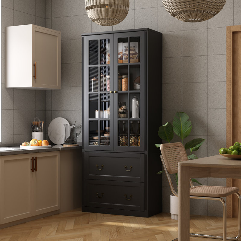 Kylen 78.7'' China Cabinet, Black