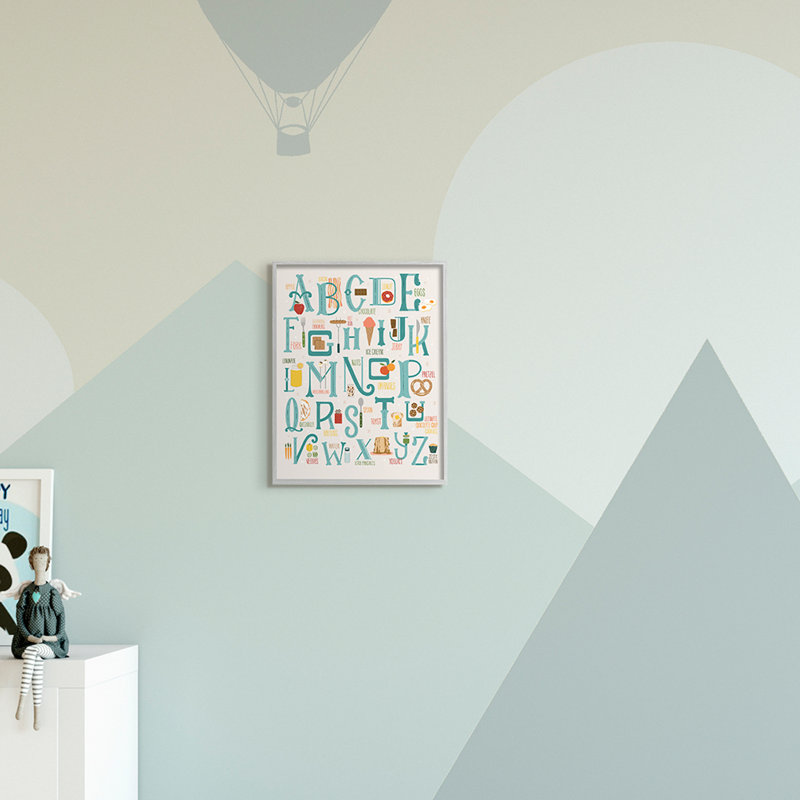 Graball - Alphabet des aliments, Estampe numérique Farmhouse, H 14 po x l 11 po x P 1,5 po