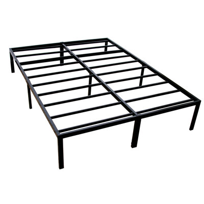 Plateforme simple en acier noir TG, conception moderne robuste et option de rangement sous le lit