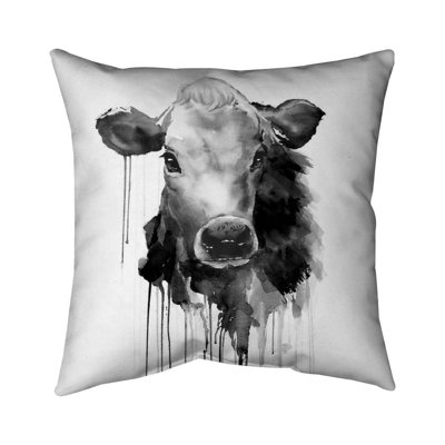 Jersey Cow Gray Kitchen Outdoor Throw Pillow | Home Decor