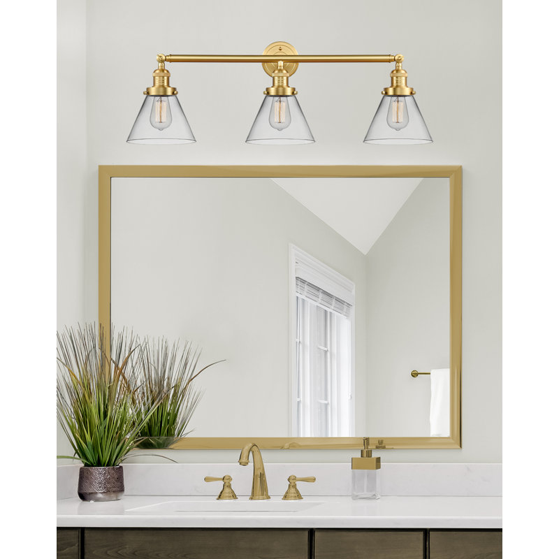 Sartain 3 - Light Dimmable Vanity Light, Oil Rubbed Bronze, Clear, 6 Watt Vinage LED Bulb