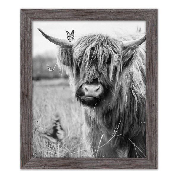 Black and White Highland Cow Fabric