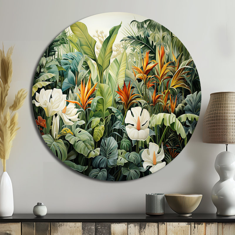 Hammondsport - Art floral rond en métal, H 16 po x l 16 po