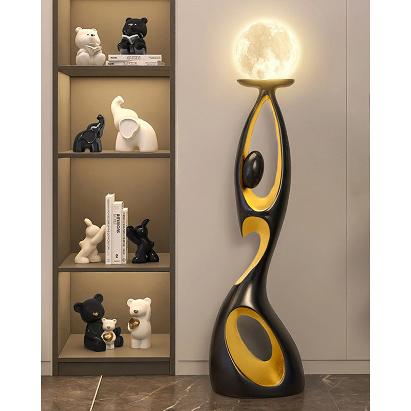 Minimalist Modern Resin Vinyl Floor Lamp, Black