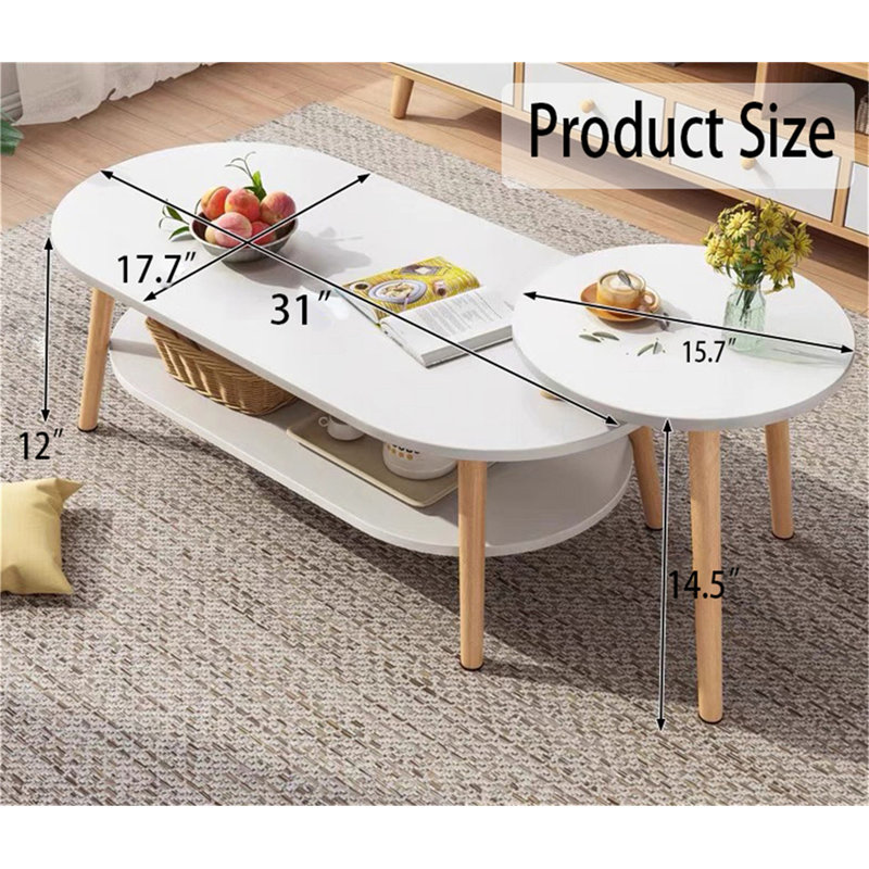 Chebo Solid Wood Coffee Table, White