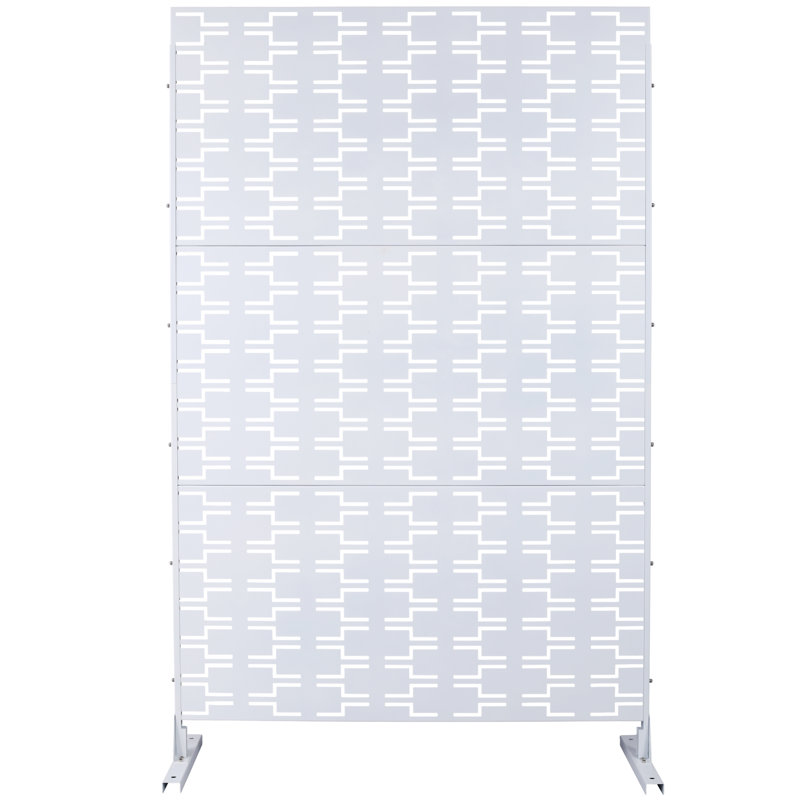Écran d'intimité autoportant en métal pour l'intérieur et l'extérieur, White