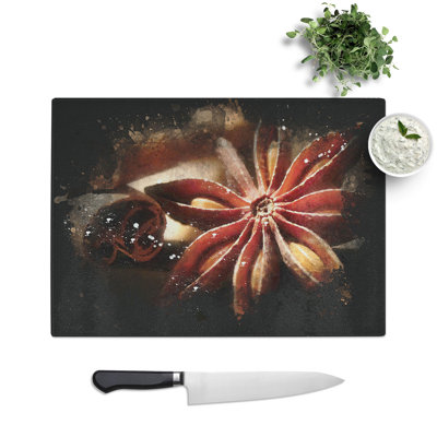 Cinnamon and Star Anise Paint Splash Chopping Board