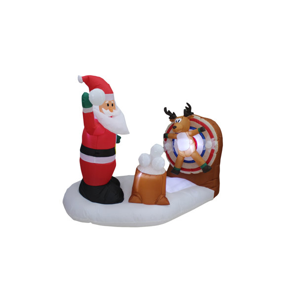 The Holiday Aisle® Animated Snowball Fight Inflatable | Wayfair