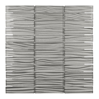 1" x 4" Glass Grid Mosaic Tile