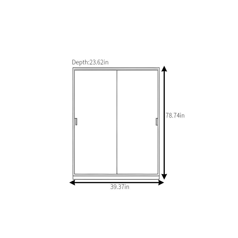 Garde-robe simple noyer classique, H 79 po x l 39 po x P 24 po