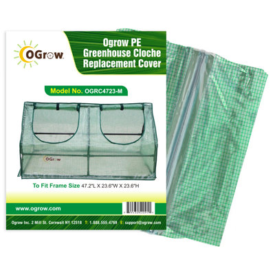 Housse de remplacement pour serre en PE Machgreus Premium Ogrow - transparent - s'adapte au cadre L 47 po x l 24 po x H 24 po