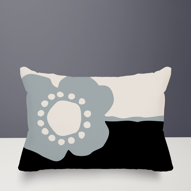 Coussin lombaire réversible intérieur / extérieur Sofi Minimalist, H 18 po x l 25 po, Gris