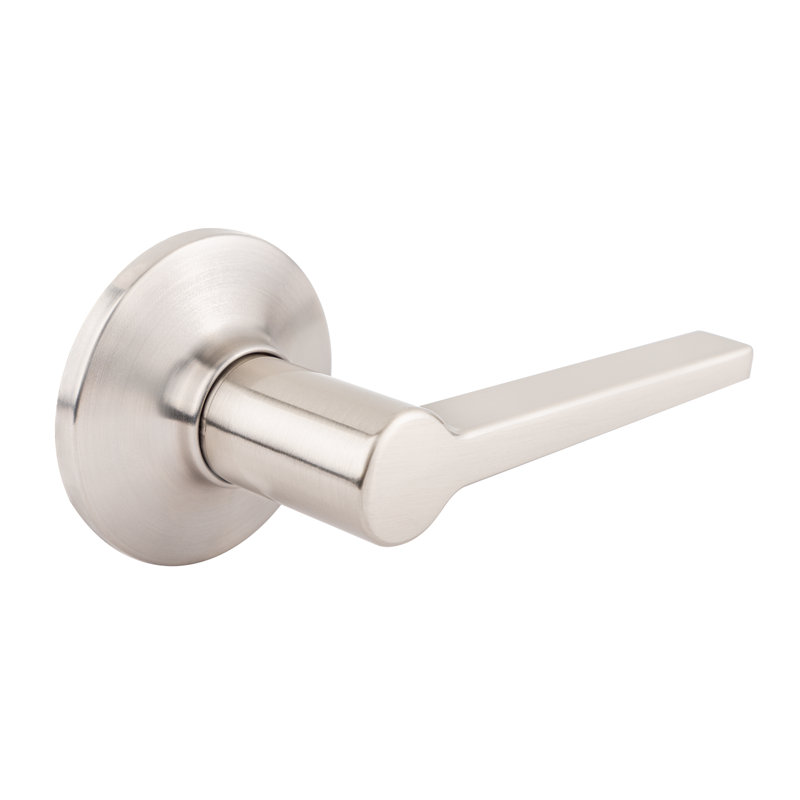 Faux levier simple avec rosette ronde Juno, Nickel satiné