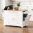 Fluted Kitchen Island With Trash Can Storage Cabinet, Power Outlet, Internal Storage Rack, Rolling Kitchen Islands On 5 Wheels With 3 Drawer, 3 Open Side Racks For 10 Gallon Garbage Bin-757255284