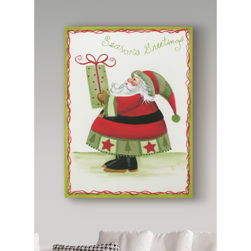 « season greetings santa & present », art sur toile, H 24 po x l 18 po x P 2 po