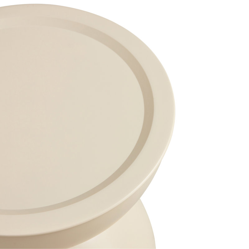 Ensemble de 2 tables basses rondes blanc laiteux avec plateau de table de bout polyvalent