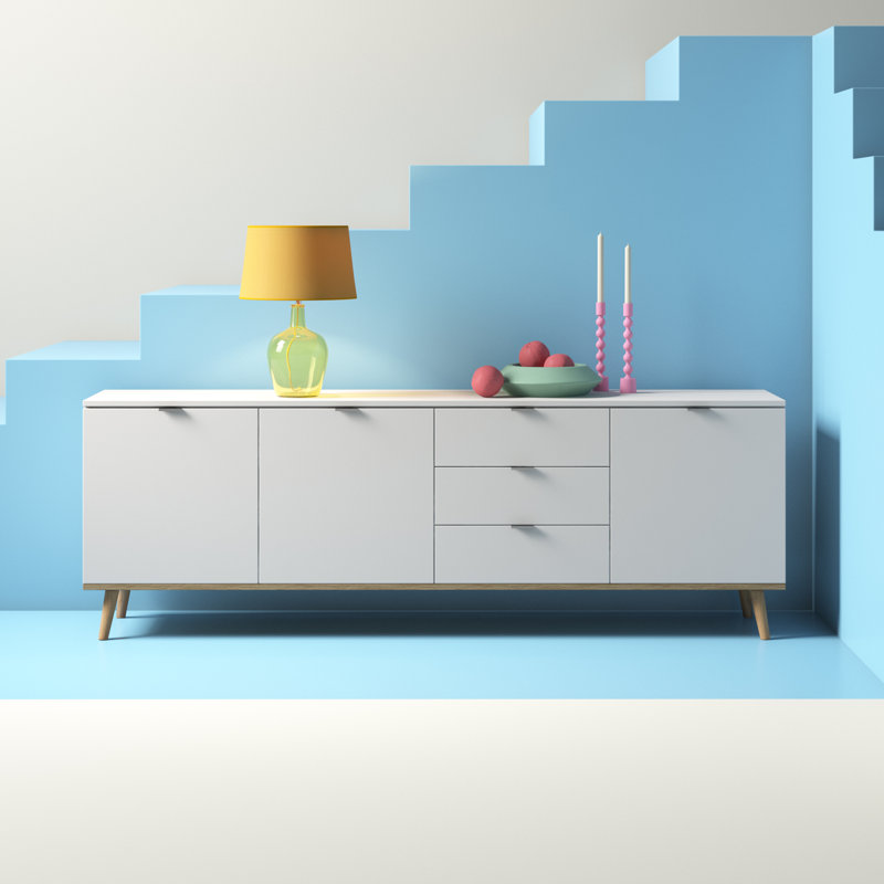 Odacia 200 Cm Wide 3 Drawer Sideboard