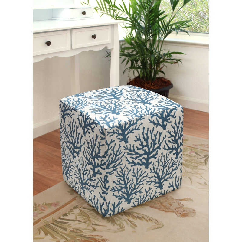 Tomblin Upholstered Ottoman, Navy Blue