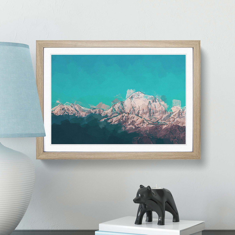 Annapurna Circuit in Nepal in Abstract - Picture Frame Graphic Art Print, Oak Framed, 27cm H x 36cm W x 2cm D