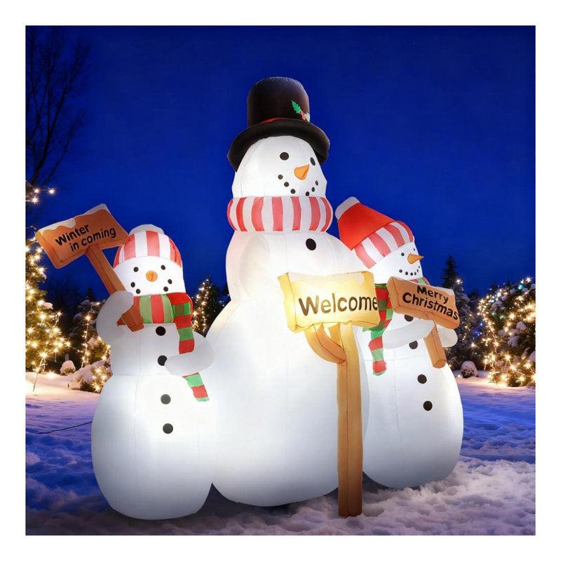 Décoration de Noël de bonhomme de neige gonflable 6,1 pi avec signes