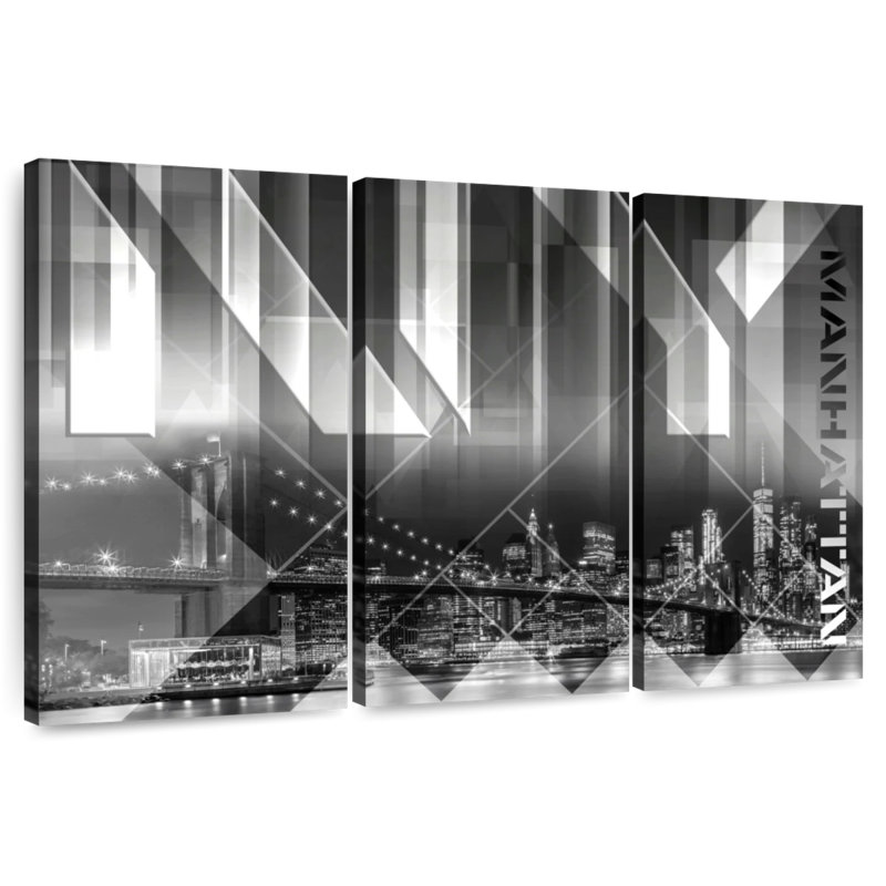 Sireci Modern View Brooklyn Bridge, 24" H x 38" W