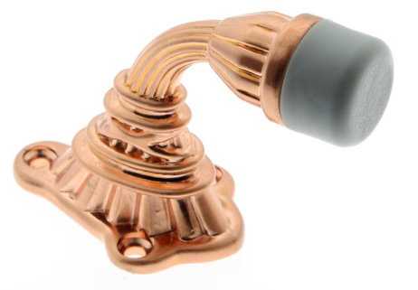 Solid Floor Mount Stop, Bright Copper