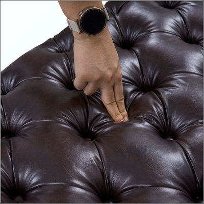 Modern Sofa Set, Faux Leather Upholstered Modular 4-Seater Sectional Couch with Pure Handmade Button Tufted Design, 4 Pillows, Multi Combination for L