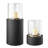 Tabletop Pillar Hurricane Candleholder with Decorative Pebble Base - Large-166269550