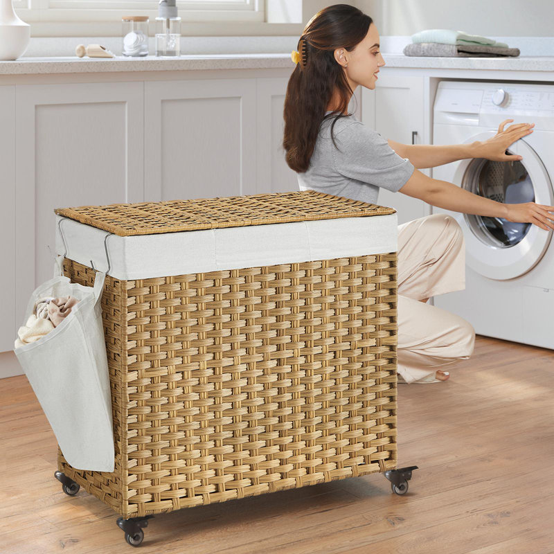 Laundry Hamper With Lid, Natural