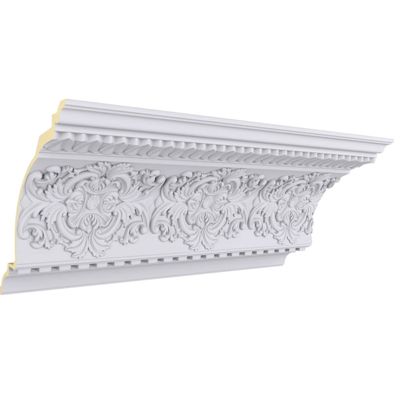 Endurathane Norwich Crown Moulding, 17 3/4"H x 16 1/8"P x 23 7/8"F x 94 1/2"L, (16 3/8" Repeat), Factory Primed