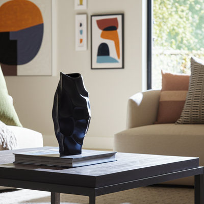 Vase en grès unique, bleu sarcelle, fantaisie, couleur unie, design texturé, pièce décorative parfaite