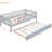 Gray Twin Size Daybed With Trundle And Fence Guardrails - Quality Practical Bed Space Solution-123550563-123550562
