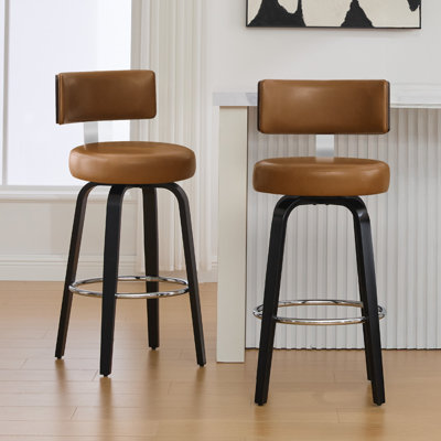 Sonja Swivel Upholstered Faux Leather Counter Stool