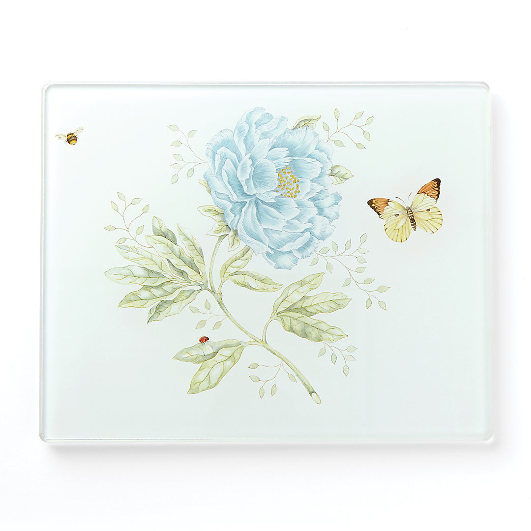 Butterfly Meadow Small Glass Cutting Board Lenox