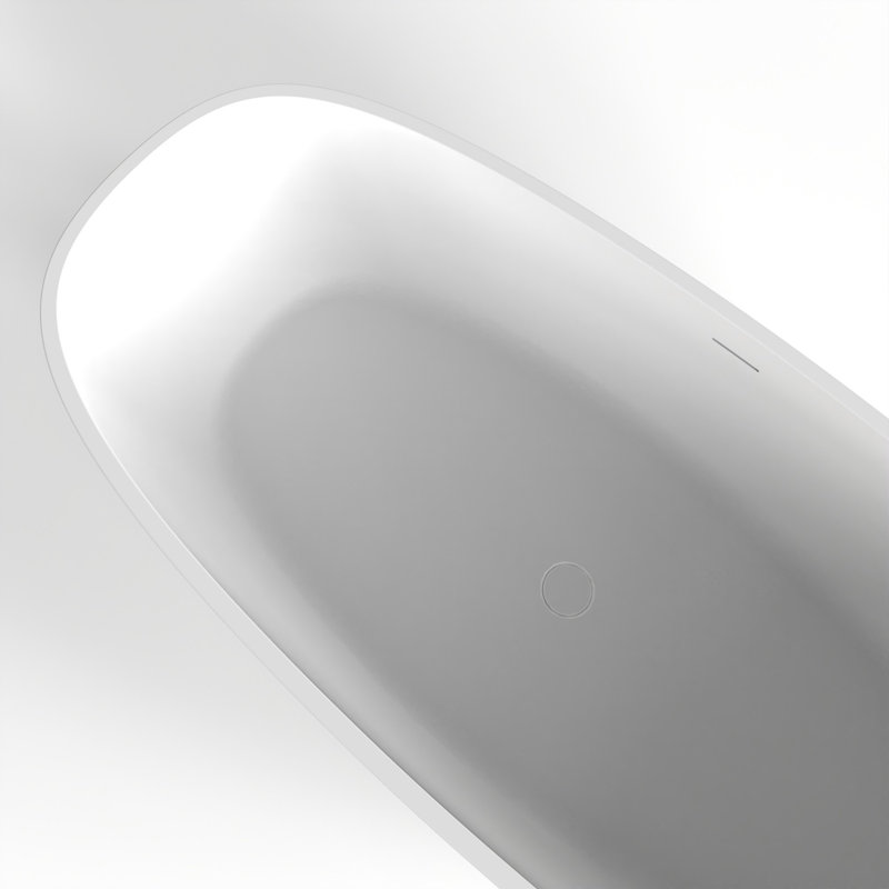 freestanding solid surface soaking bathtub