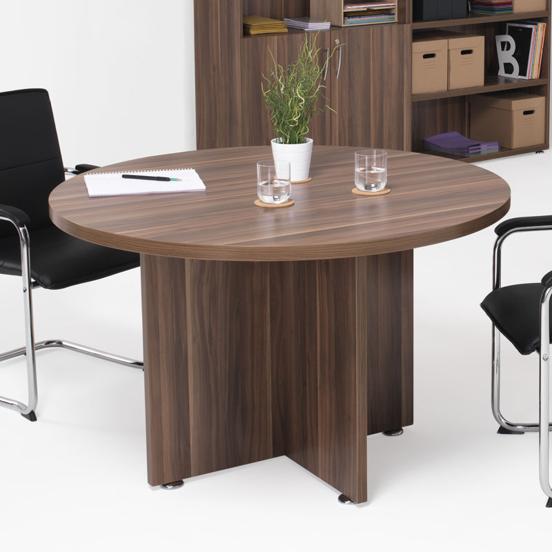 120cm Circle Conference Table, Dark Walnut
