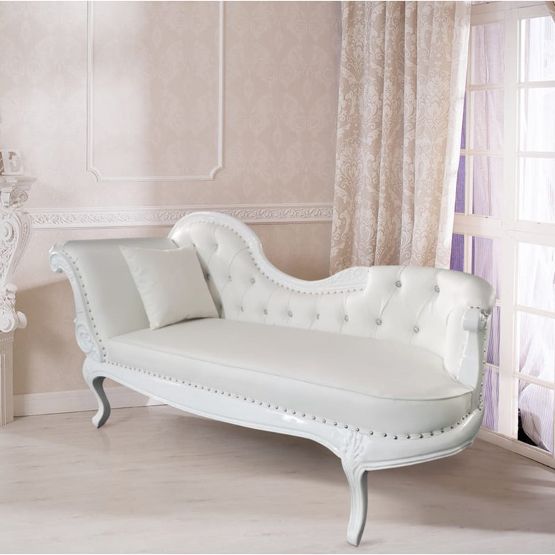 Chaise longue en cuir Khamila
