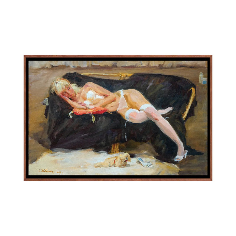 Sleeping Woman 1 Piece Single Picture Frame and Floater Frame Painting on Canvas, 66.04 cm H x 45.72 cm W